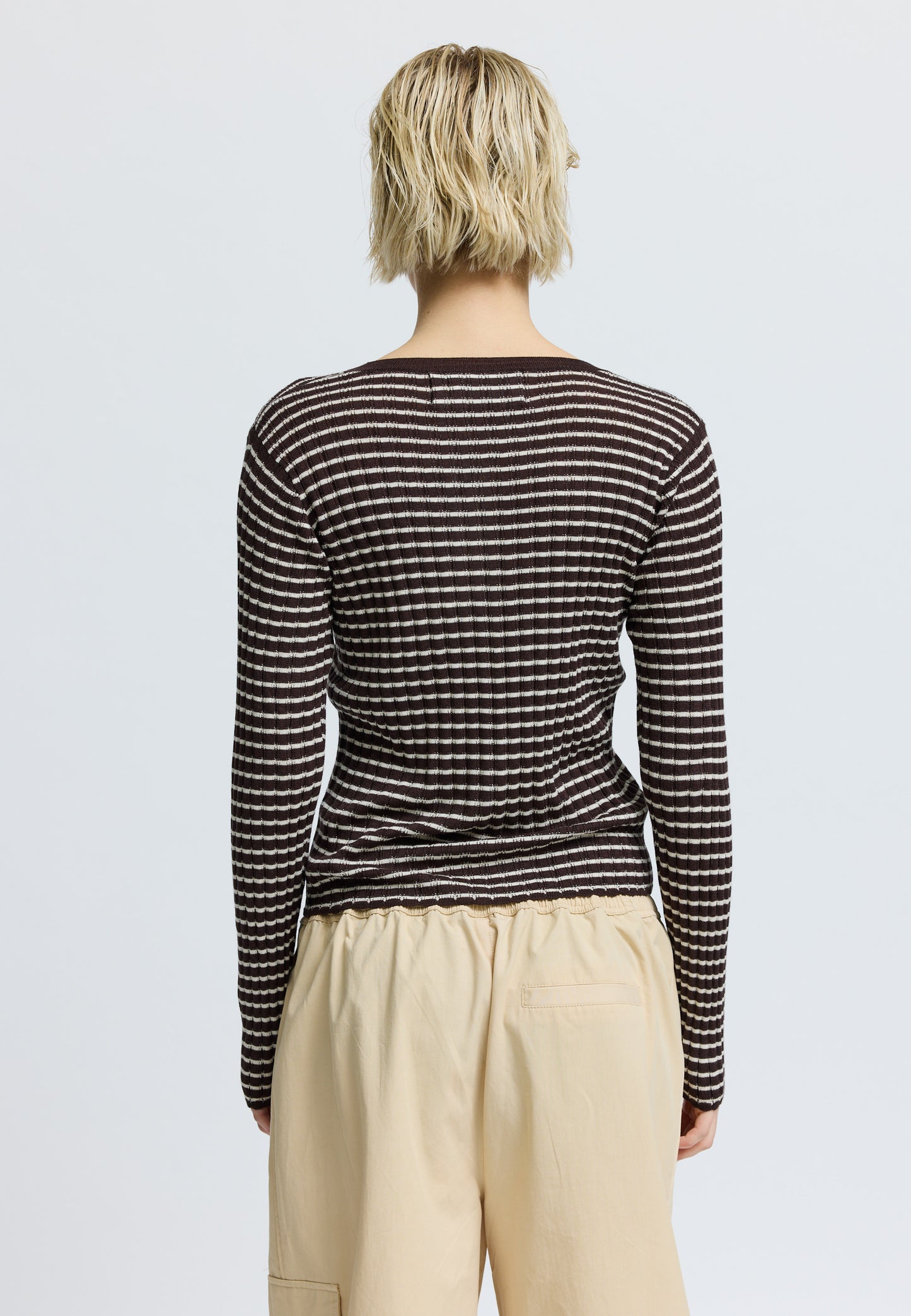 FinnleyRS Knit Cardigan Brown Stripe