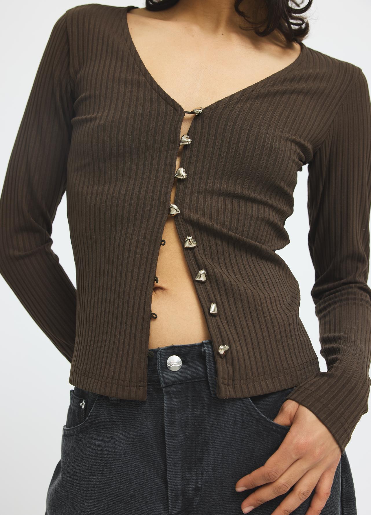 DottieRS Blouse Dark Brown