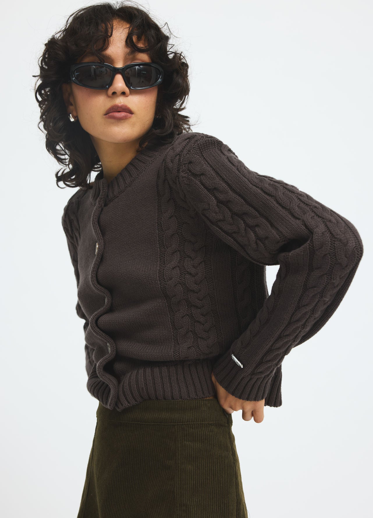 DawsonRS Knit Cardigan Dark Brown