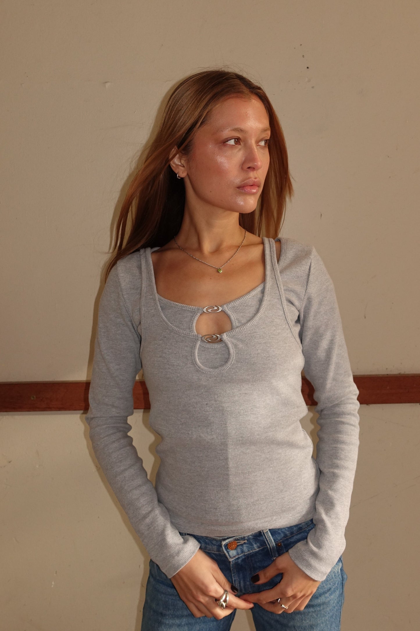 LucyRS Top Grey Melange