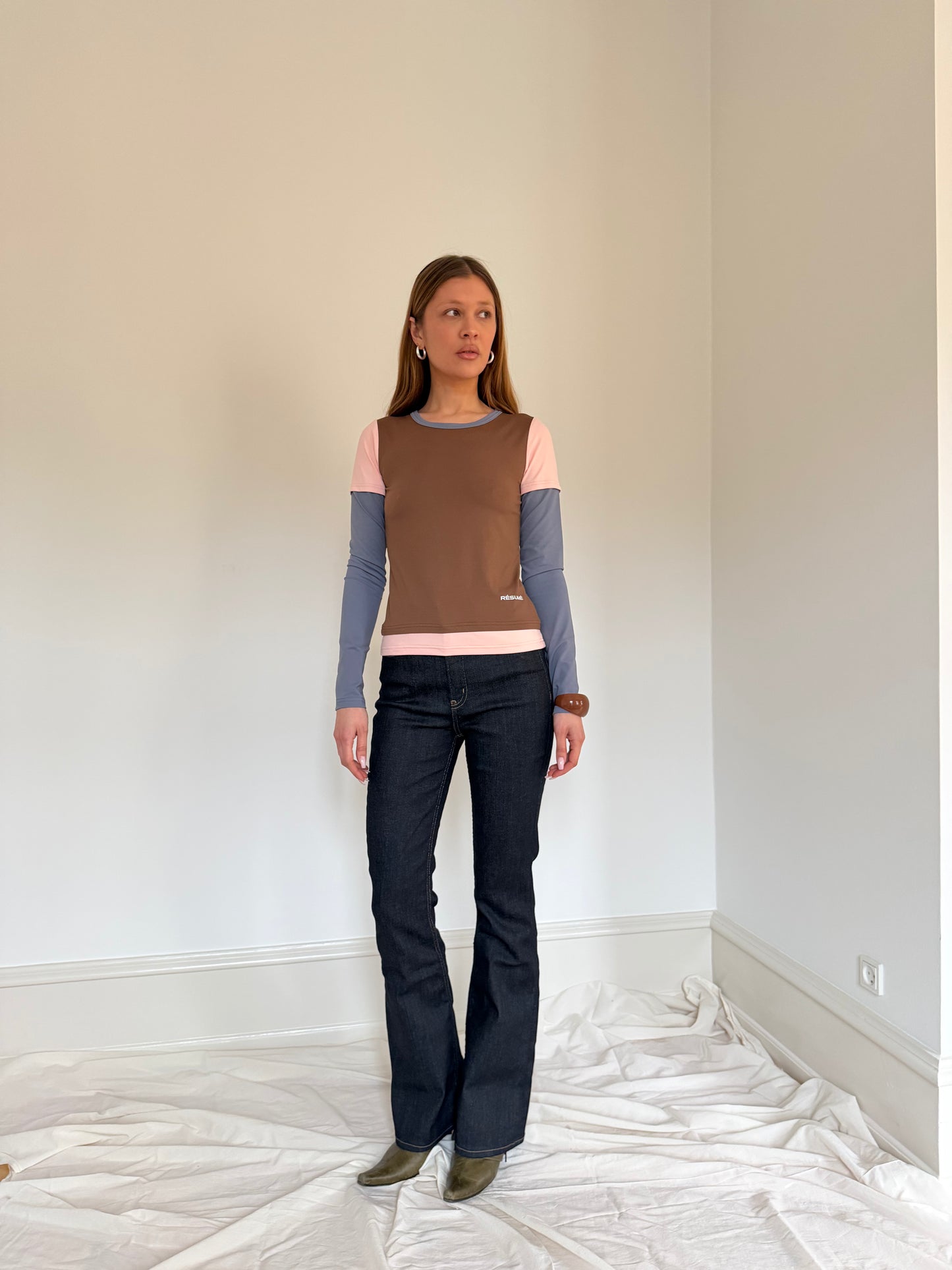 AmariRS Blouse Multi Brown