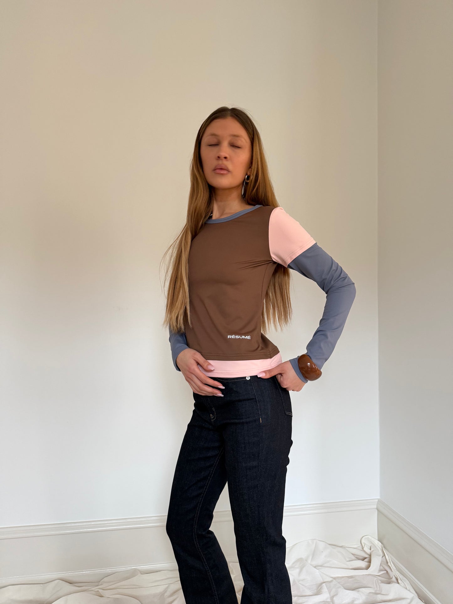 AmariRS Blouse Multi Brown