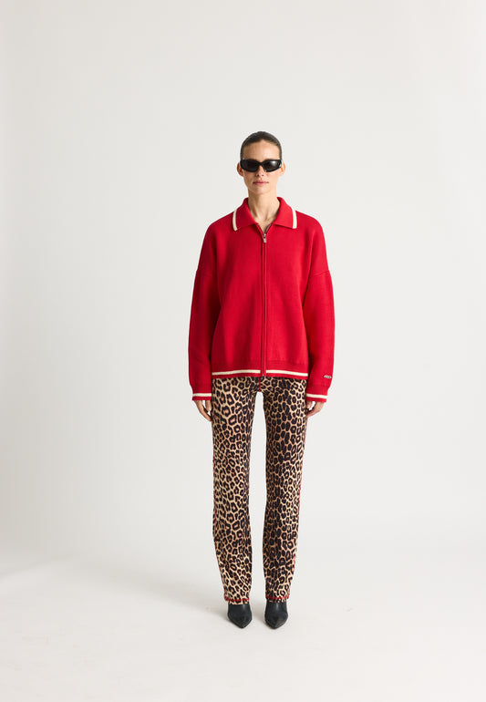 KeatonRS Knit Zip  Red