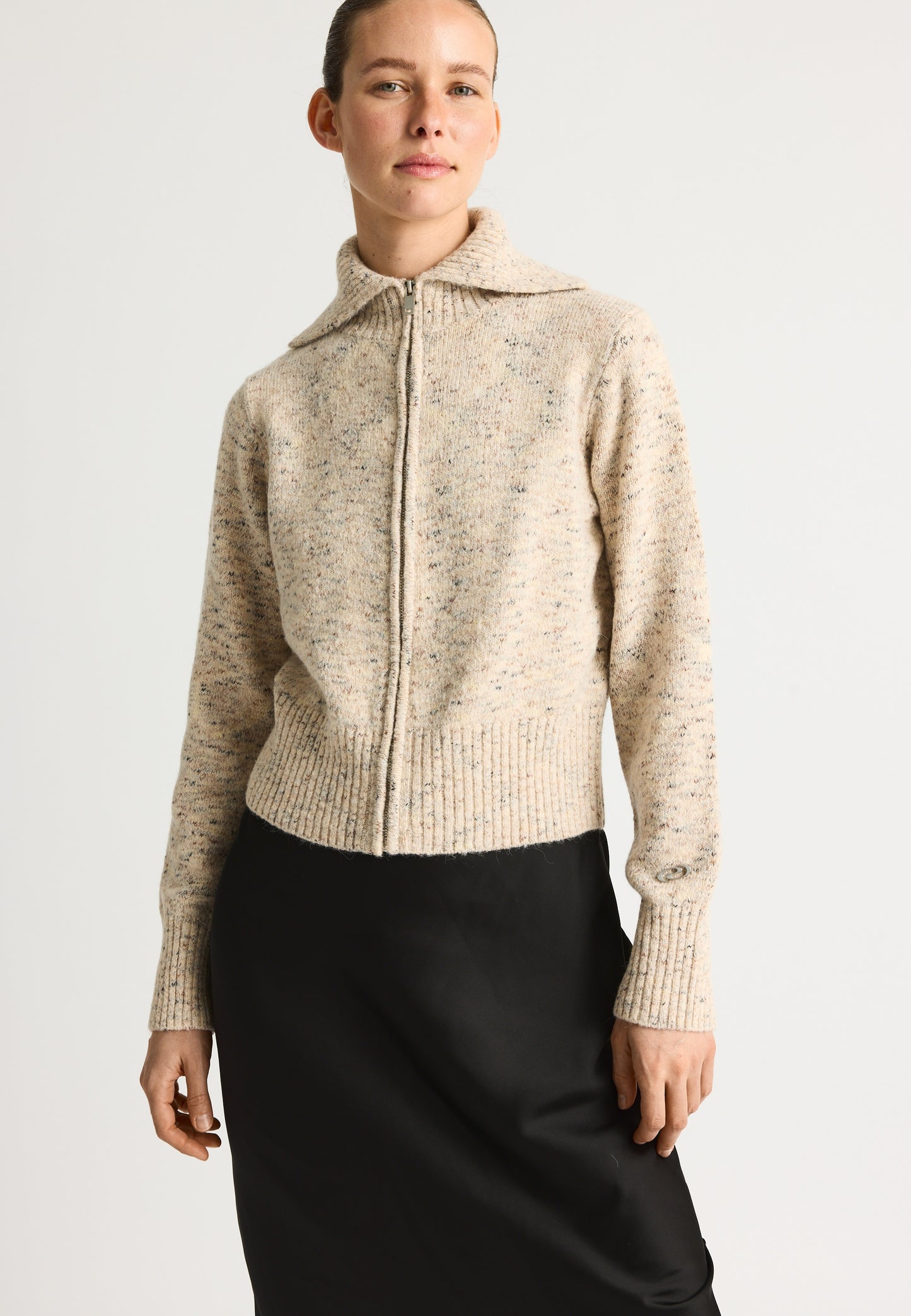 KiannaRS Knit Zip  Creme