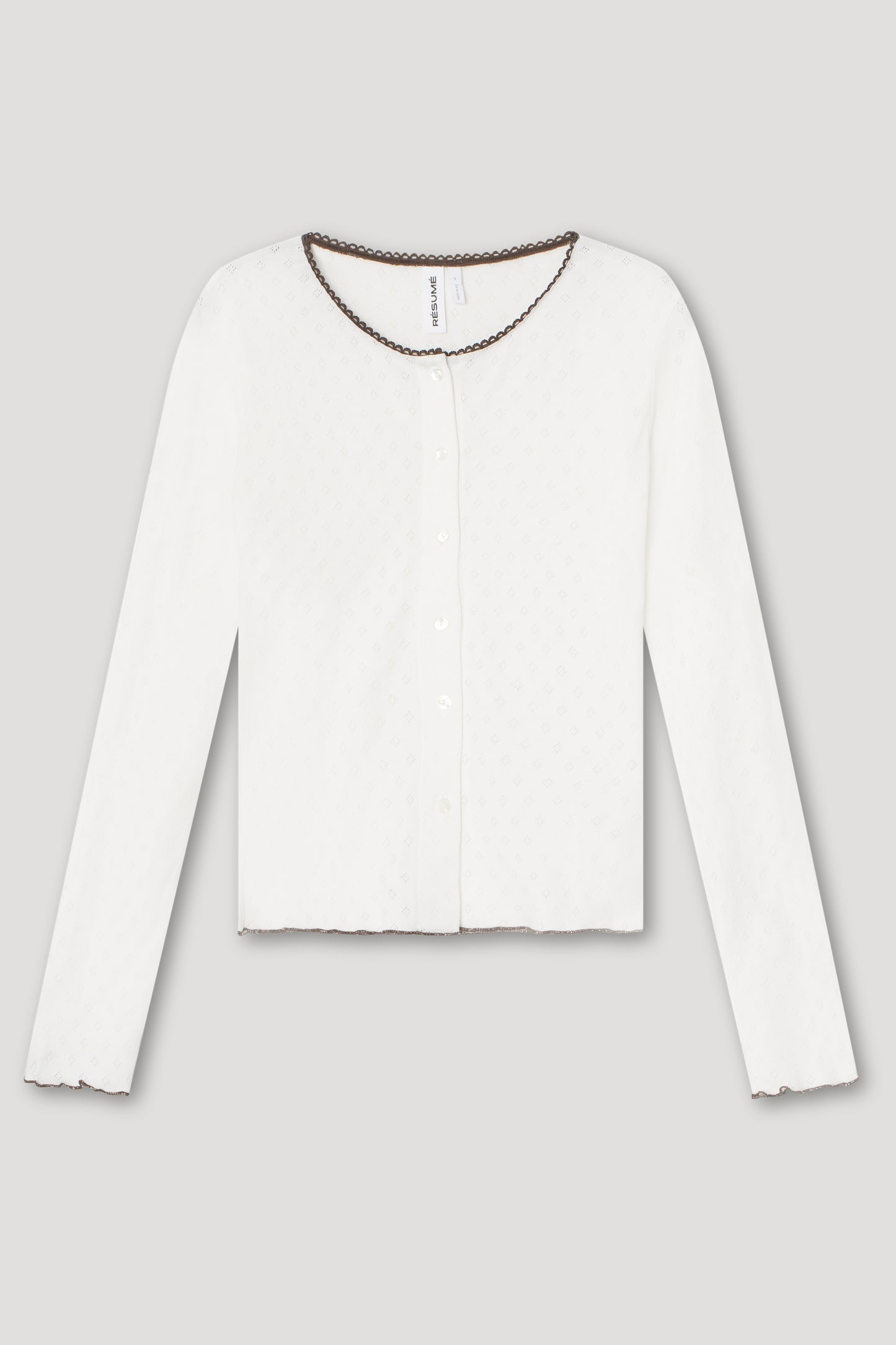 Pointelle Cardigan Creme