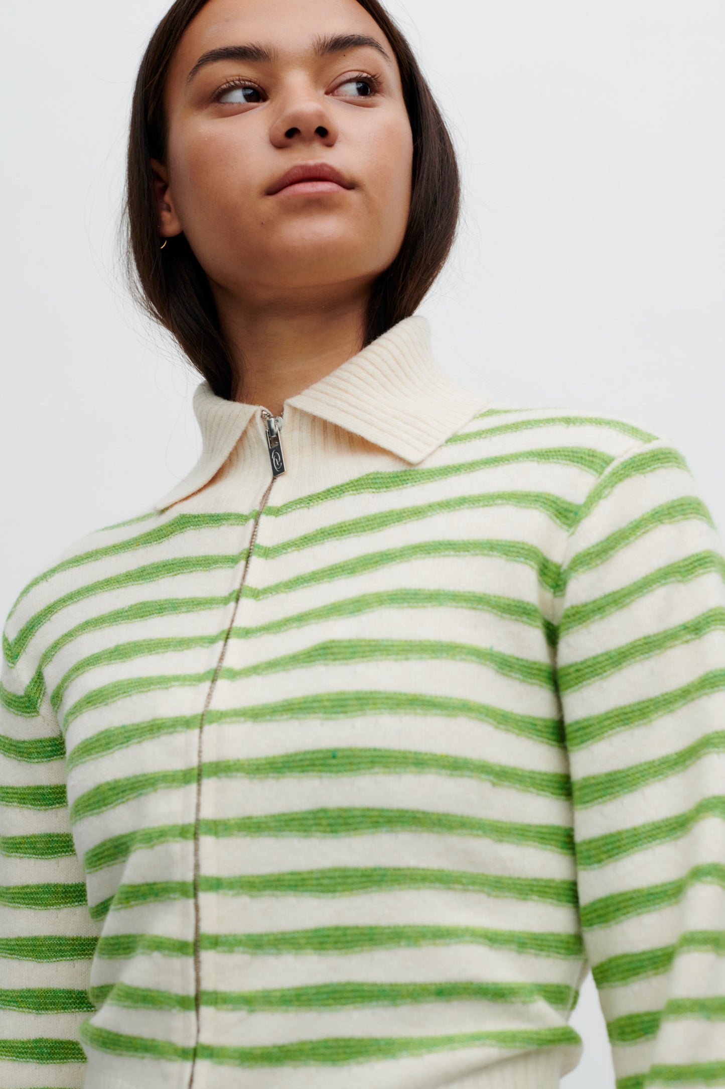 FlorentineRS Knit Cardigan Green Stripe