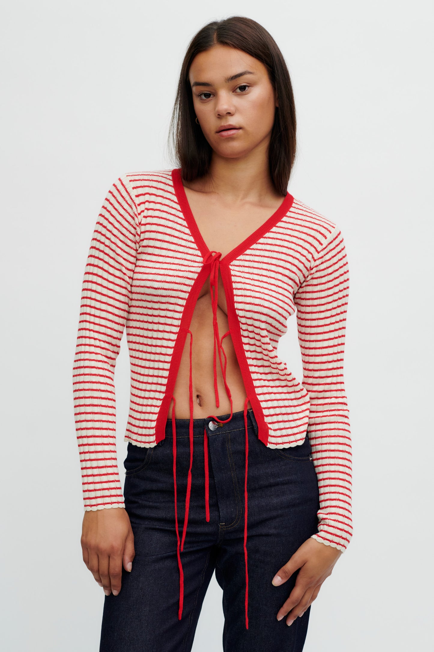 FinnleyRS Knit Cardigan Red Stripe