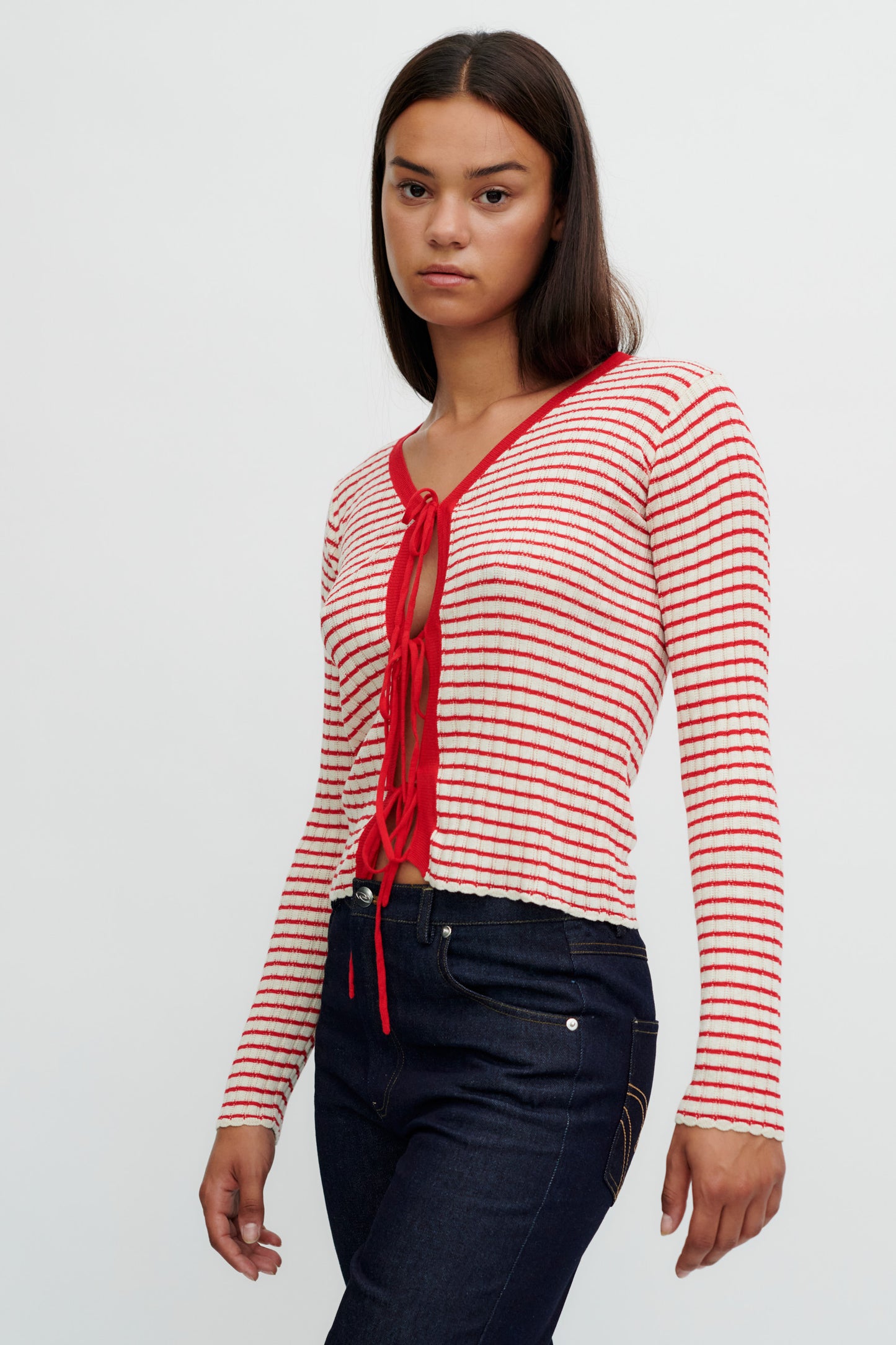 FinnleyRS Knit Cardigan Red Stripe