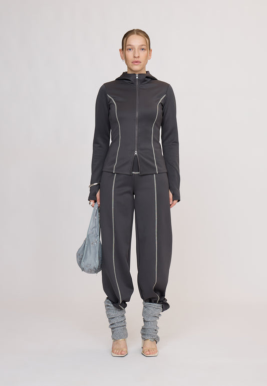 OctaviaRS Zip Blouse Dark Grey