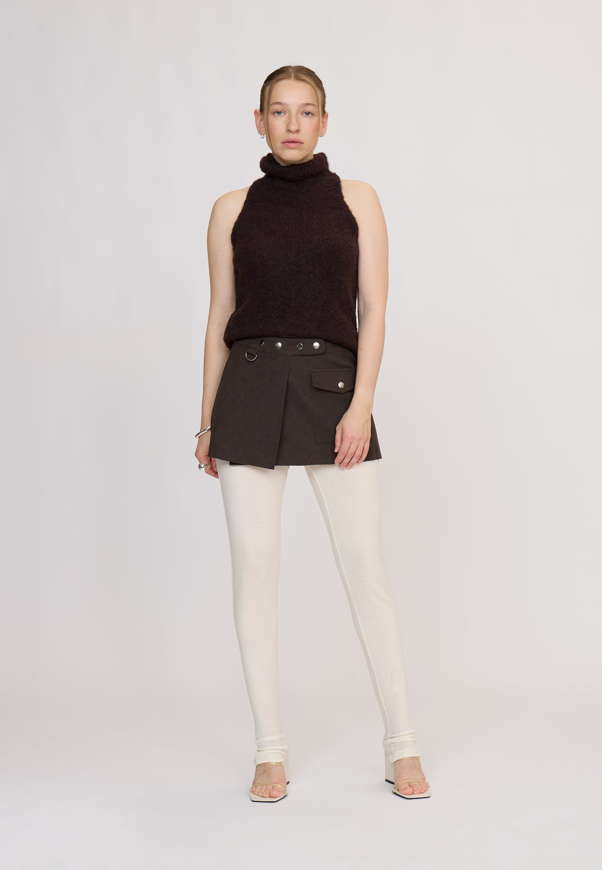OrioRS Belt Skirt Dark Brown