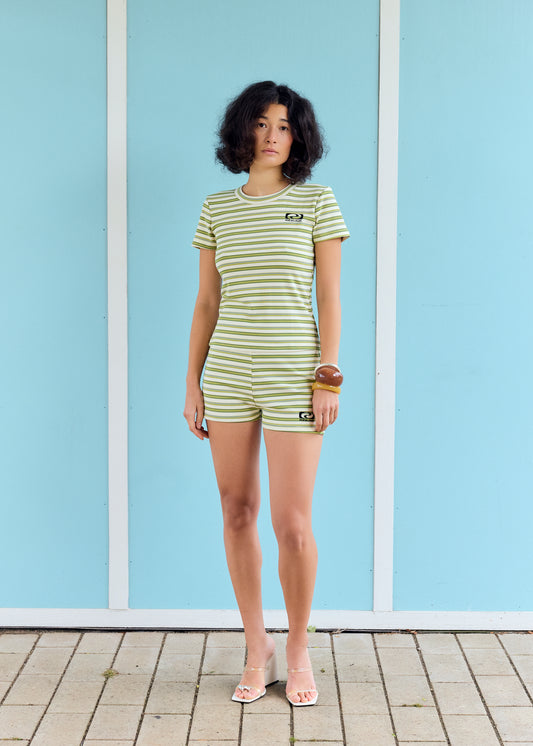 NicoleRS Shorts Green Stripe