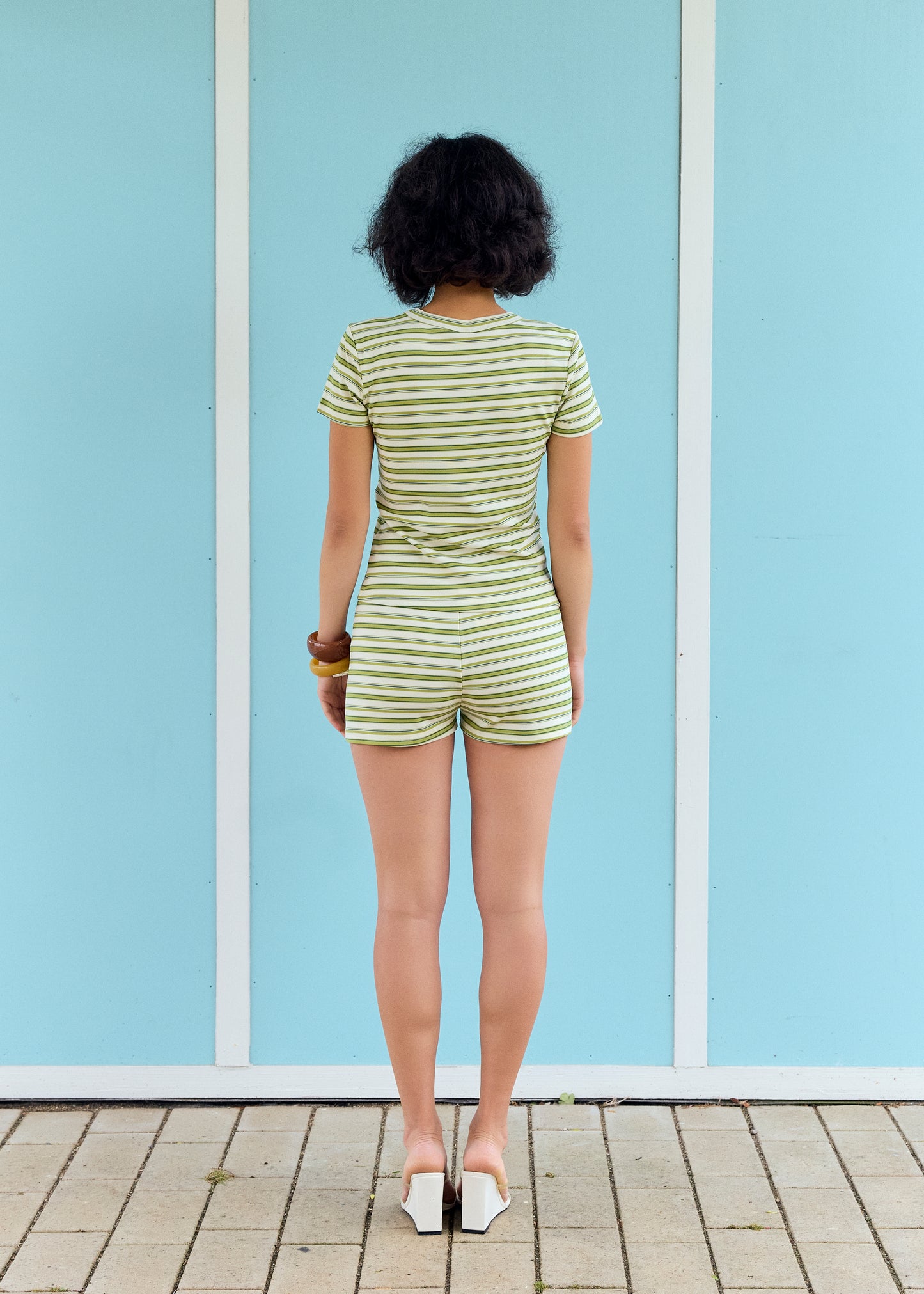 NicoleRS Shorts Green Stripe