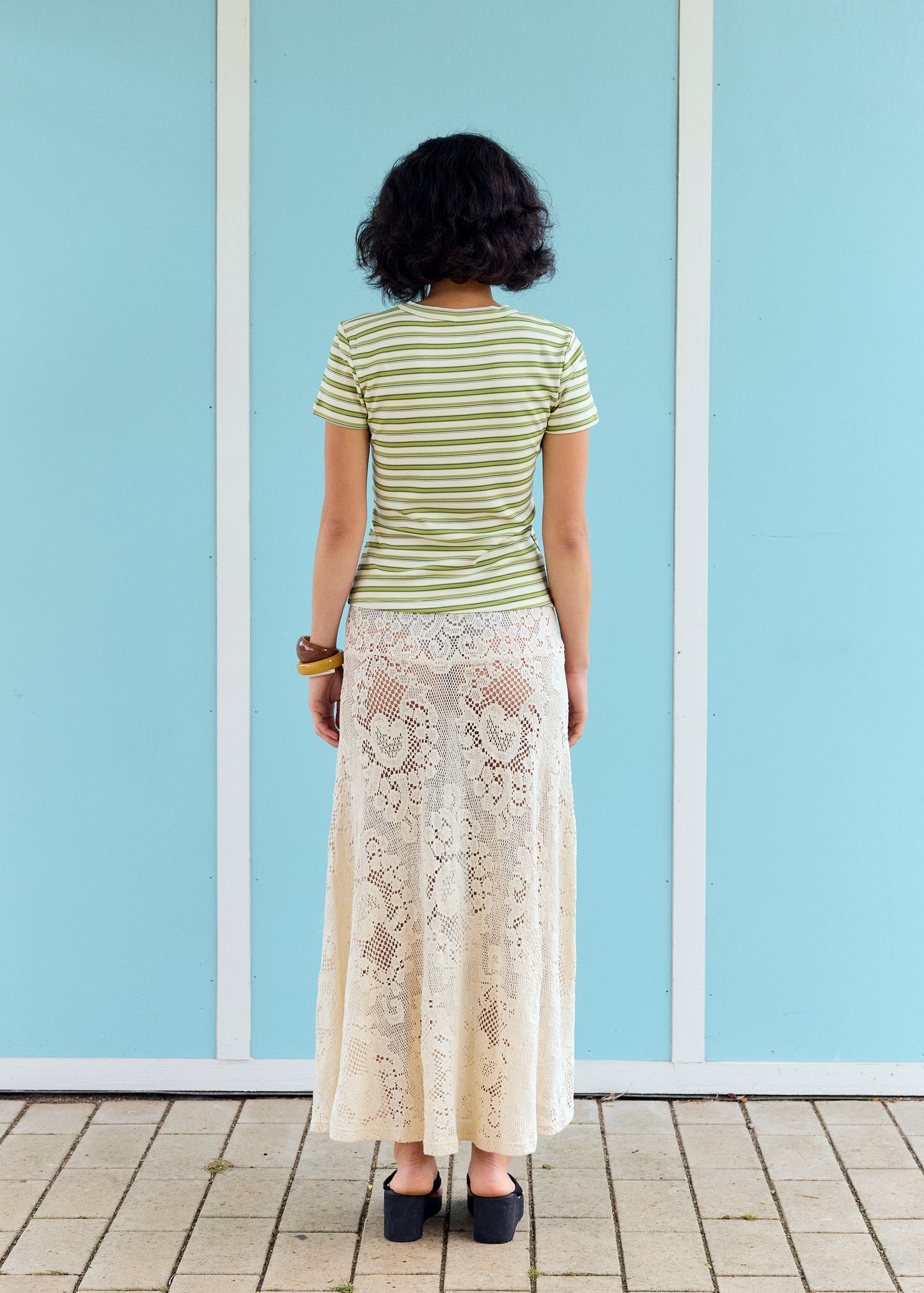 NicoleRS Tee Green Stripe