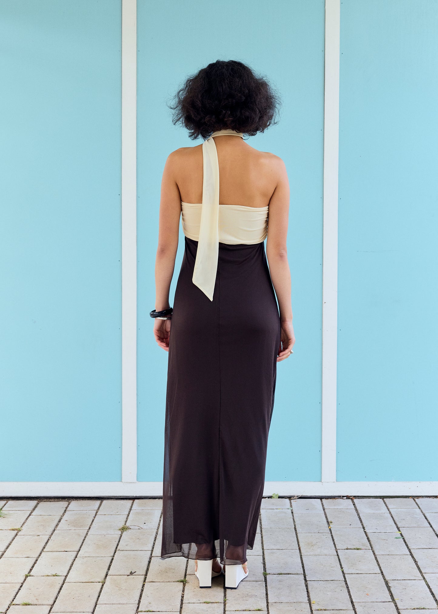 NovaRS Strapless Dress Multi Brown