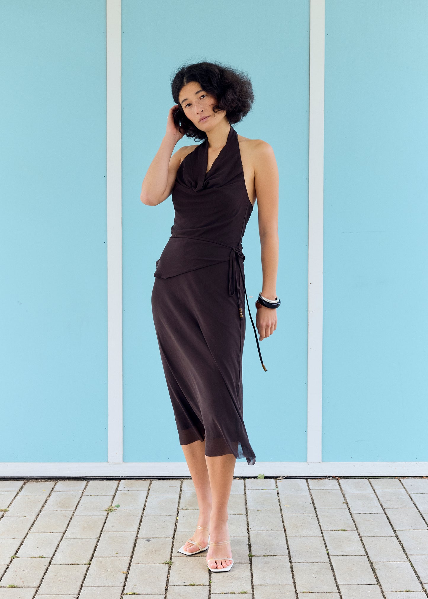 NovaRS Halterneck Dress Dark Brown