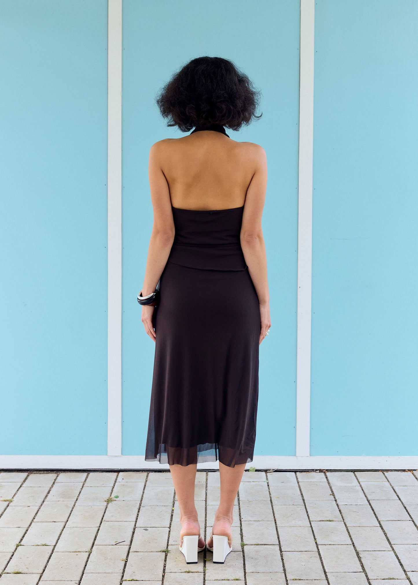 NovaRS Halterneck Dress Dark Brown