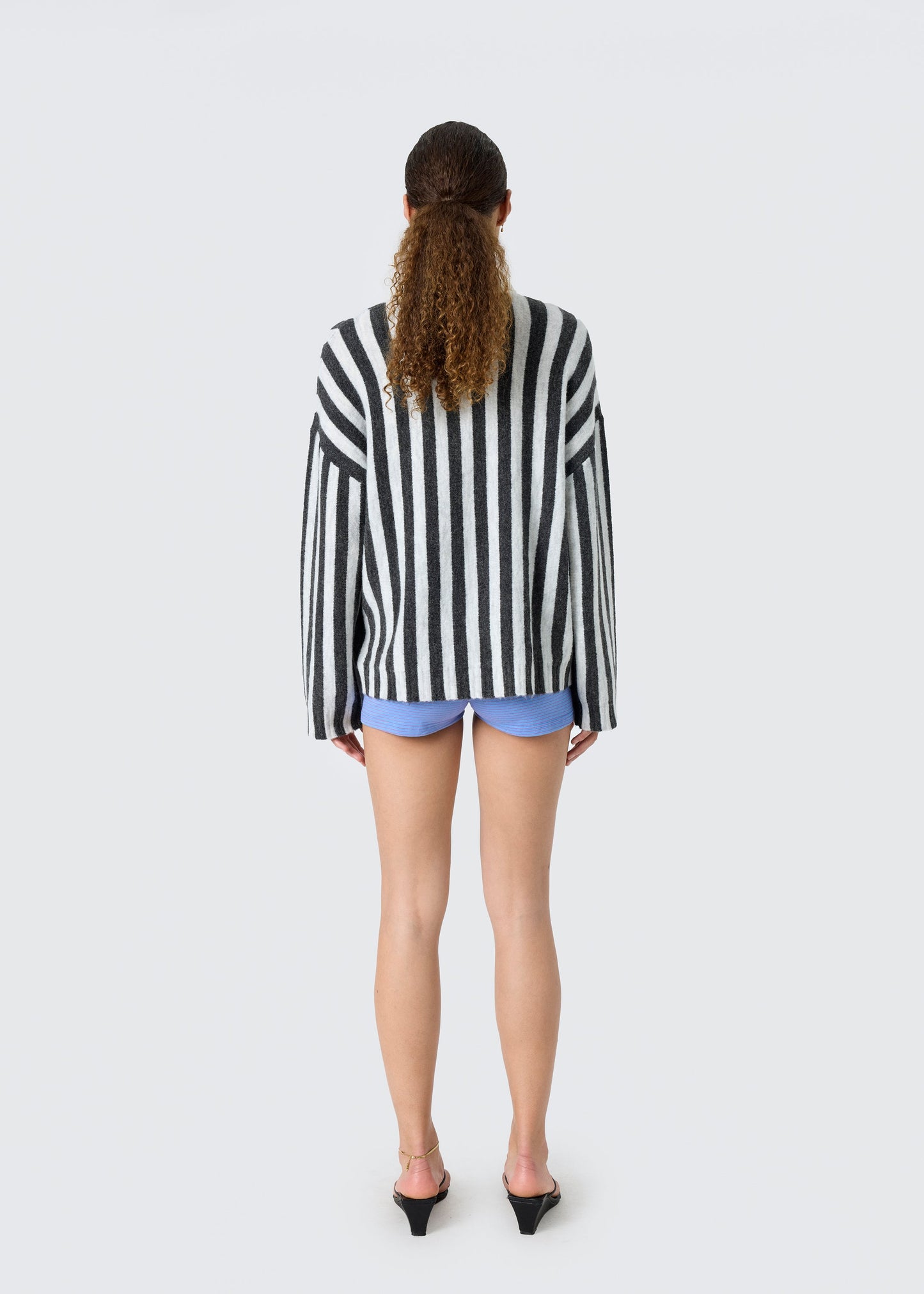 MilleRS Polo Knit Grey Stripe