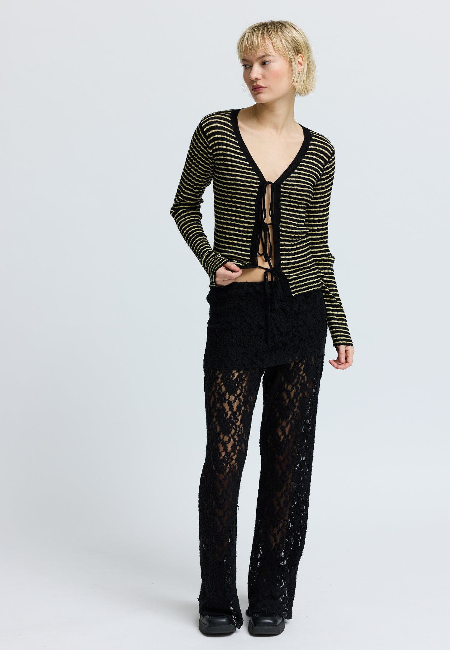 FinnleyRS Knit Cardigan Yellow Stripe