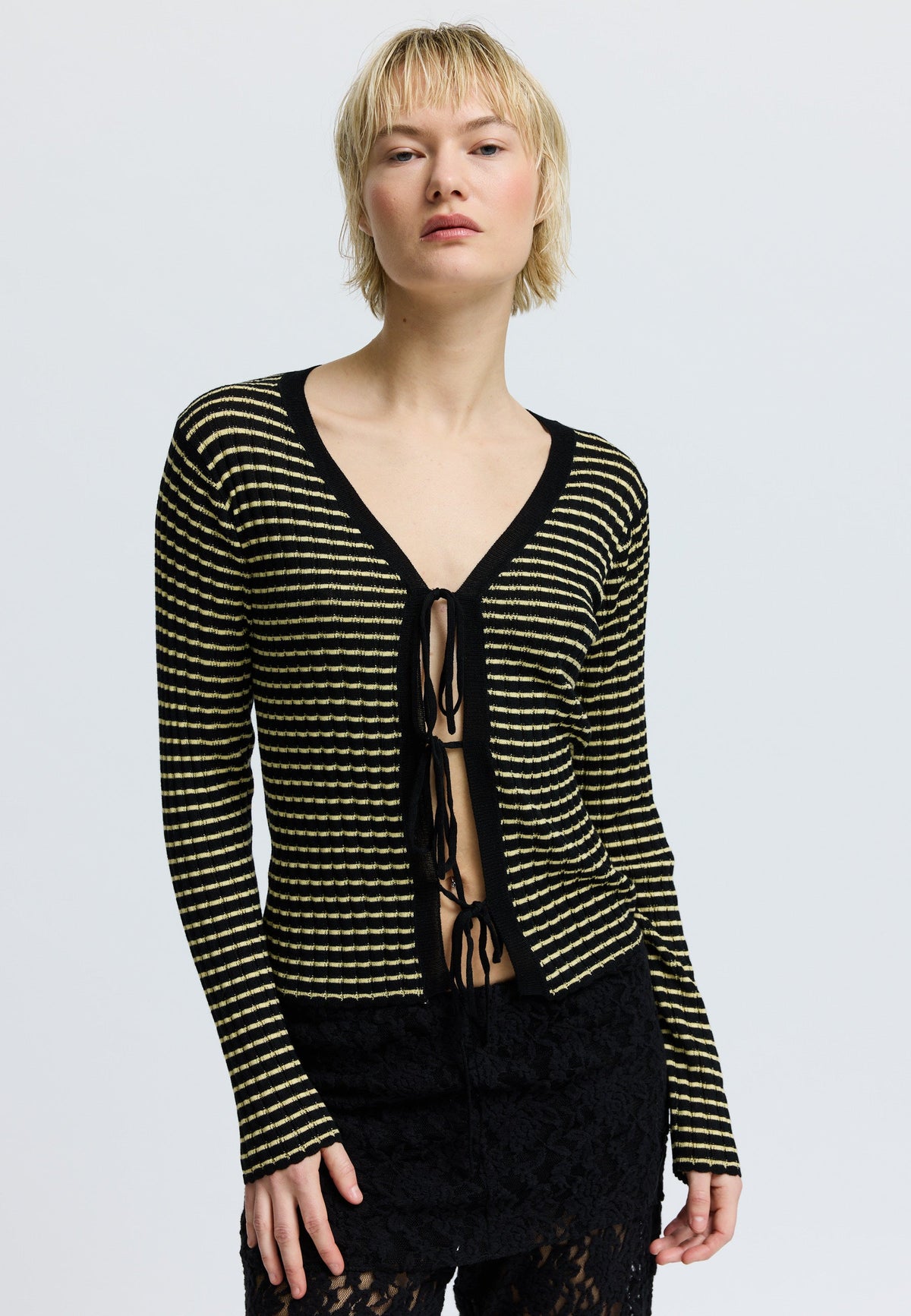 FinnleyRS Knit Cardigan Yellow Stripe