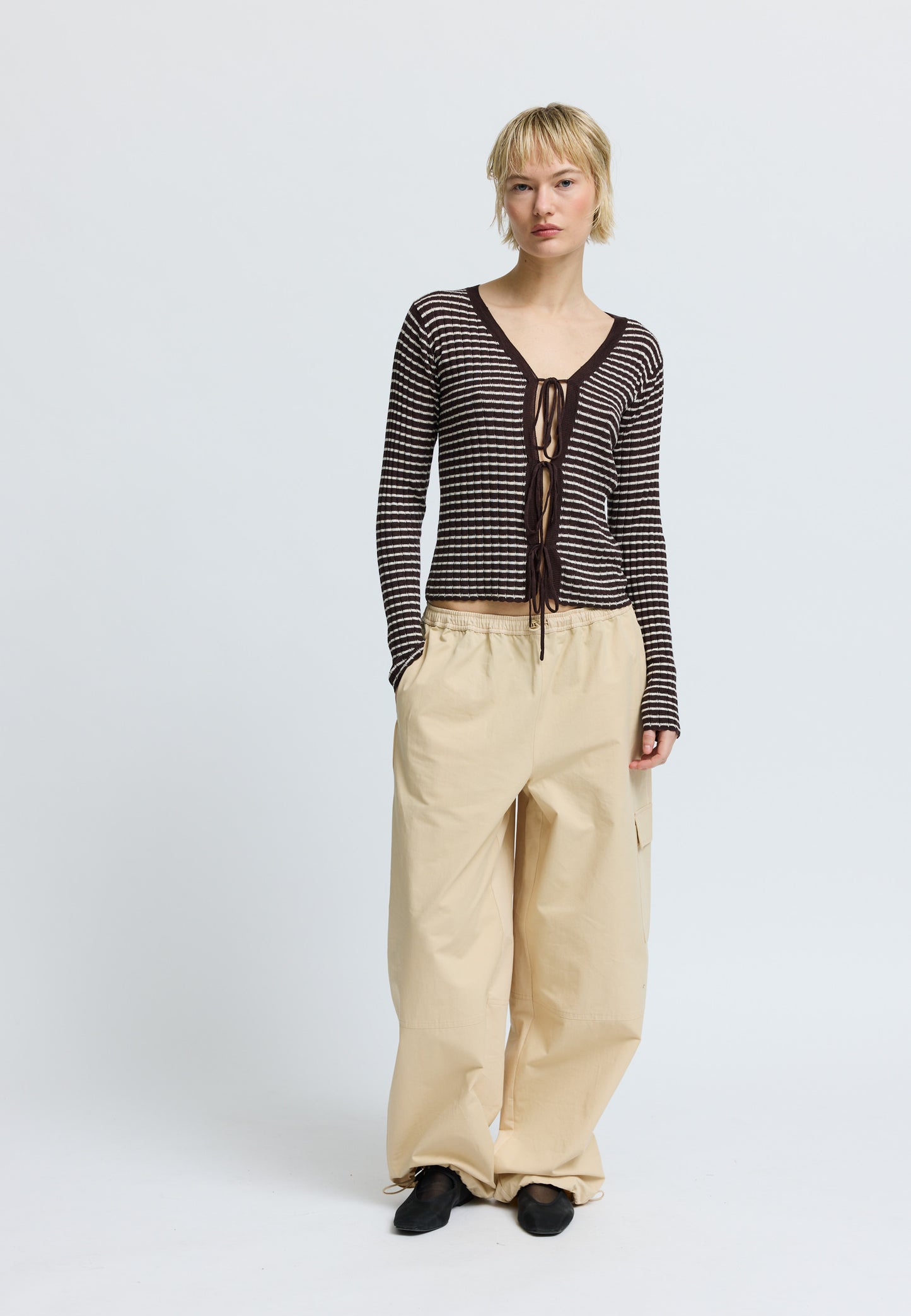 FinnleyRS Knit Cardigan Brown Stripe